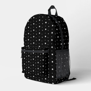 Mochila Impresa Estrellas blancas en negro