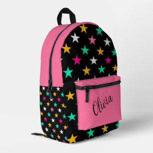 Mochila Impresa Estrellas coloridas personalizadas y rosa claro só