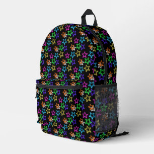Mochila Impresa Estrellas de neón en negro