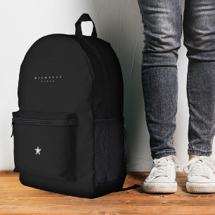 Mochila Impresa Estrellas minimalistas de estilo moderno negro