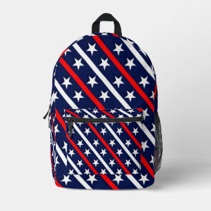 Mochila Impresa estrellas patrióticas de color azul rojo