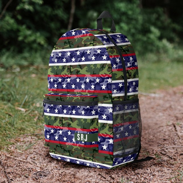 Mochila Impresa Estrellas Patrióticas Estadounidenses Tiran Camufl (Subido por el creador)