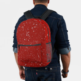 Mochila Impresa Estrellas purpurinas - Rojo plateado
