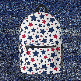 Mochila Impresa Estrellas rojas y azules - Patrón de bandera estad
