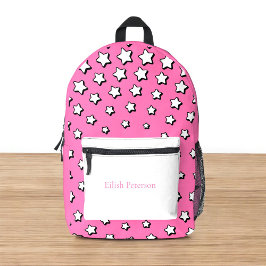 Mochila Impresa Estrellas rosa modernas personalizadas para los ni