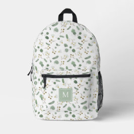 Mochila Impresa Eucalyptus Greenery Silver Dollar Monogramado