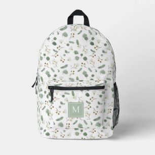 Mochila Impresa Eucalyptus Greenery Silver Dollar Monogramado