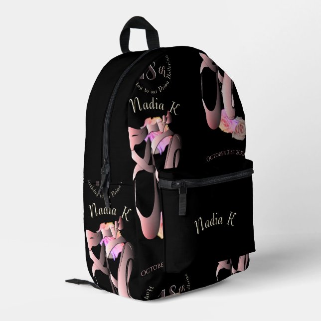 Mochila Impresa Evento Personalizado Ballerina Toe Shoes (Esquina izquierda trasera)