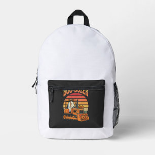Mochila Impresa Excavadora de calabaza fantasma de Halloween Boo-D