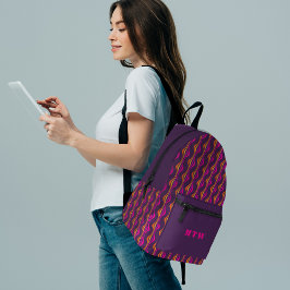 Mochila Impresa Expectativas de uva Groovy Purple Disco Patentado