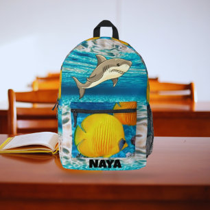 Mochila Impresa Explorador de salpicaduras de tiburón
