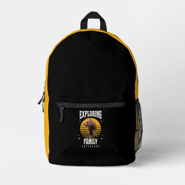 Mochila Impresa Explorando la aventura familiar (Anverso)