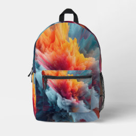 Mochila Impresa Explosión de color abstracto Arte contemporáneo