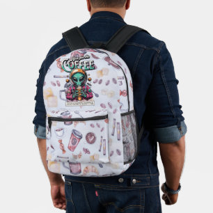 Mochila Impresa Extraterrestre Aquí por el Café