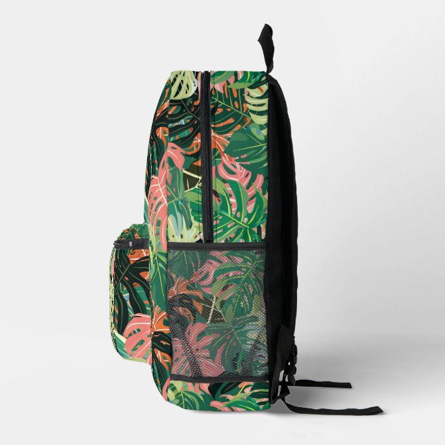 Mochila Impresa Extravagancia de hojas tropicales (Derecha)