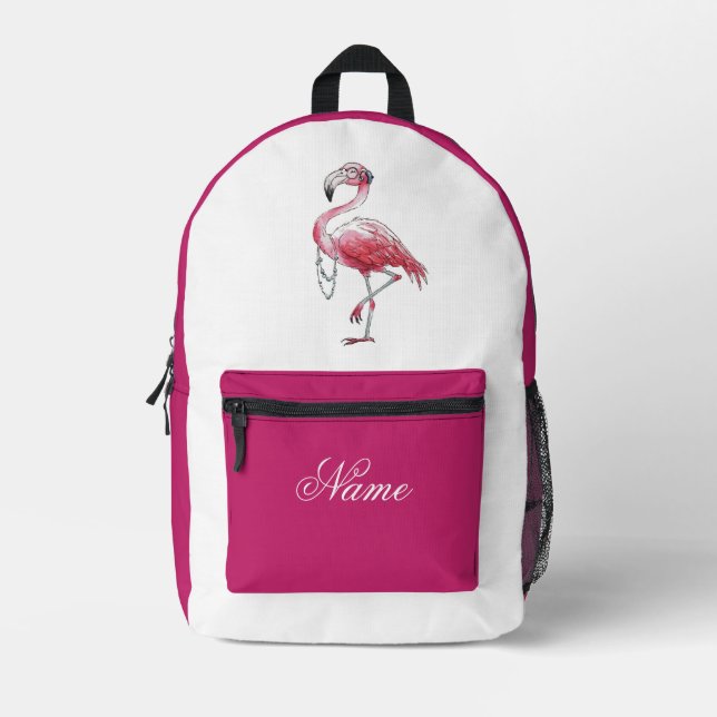 Mochila Impresa Fabuloso Flamingo (Anverso)