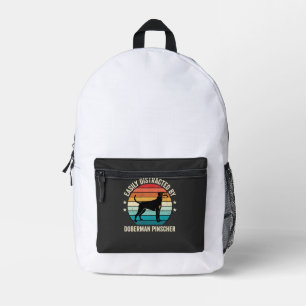 Mochila Impresa Fácilmente Distraído por la puesta de sol retro de