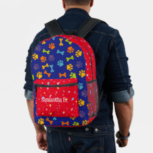 Mochila Impresa Facultad de mascotas rojo marino