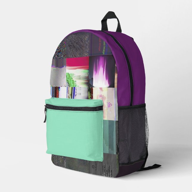 Mochila Impresa Fallo al cargar arte de falla oscura cuadrícula ab (Esquina derecha trasera )
