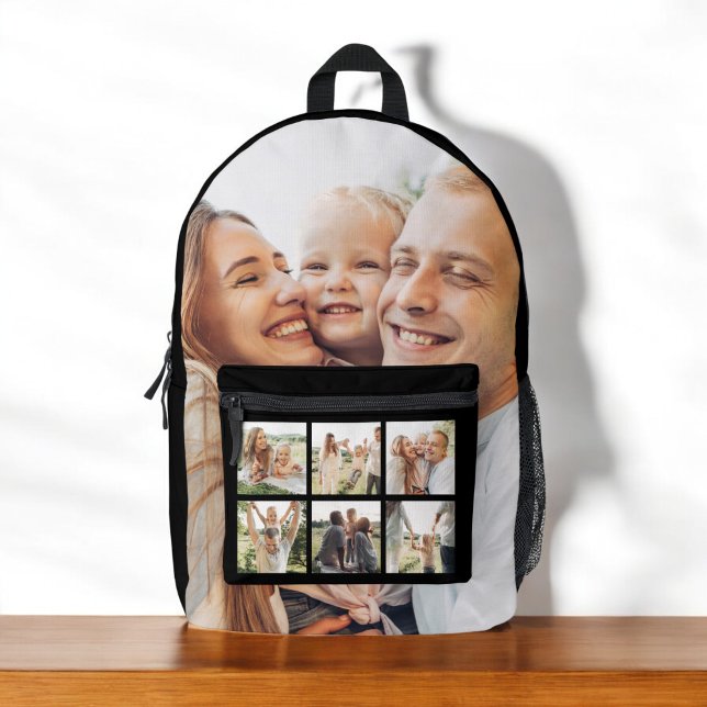 Mochila Impresa Familia personalizado 7 Collage de fotos negro (Subido por el creador)