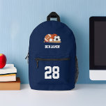 Mochila Impresa Fan deportivo divertido personalizado<br><div class="desc">Un diseño personalizado divertido con un tema deportivo. Personalízalo con un nombre o cualquier texto de su elección para un diseño único.</div>