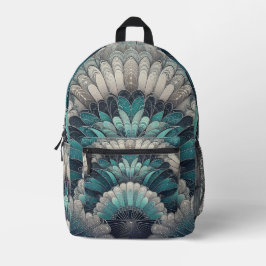 Mochila Impresa Fans de Art Nouveau Blue and Silver
