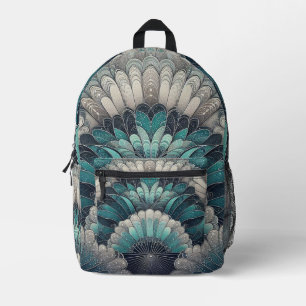 Mochila Impresa Fans de Art Nouveau Blue and Silver