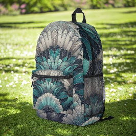 Mochila Impresa Fans de Art Nouveau Blue and Silver