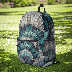 Mochila Impresa Fans de Art Nouveau Blue and Silver