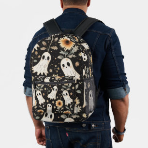 Mochila Impresa Fantasmas de Gótico de verano y girasoles tembloro