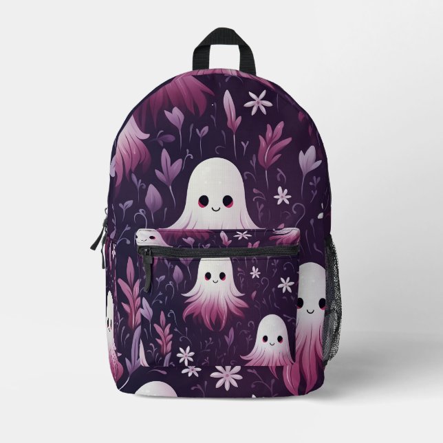 Mochila Impresa Fantasmas gradientes púrpuras (Anverso)
