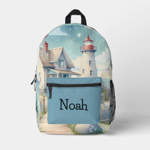 Mochila Impresa Faro Pastel Soñador junto al Mar