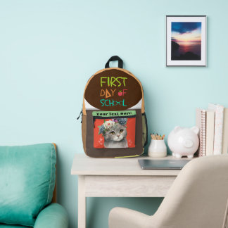 Mochila Impresa Fast day of school with love cat