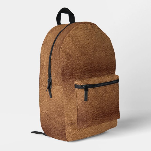 Mochila Impresa Faux Brown Leather (Esquina izquierda trasera)