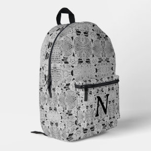 Mochila Impresa Faux monogramado lindo-encaje