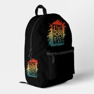 MOCHILA IMPRESA FE ESPERANZA AMOR VERSO INSPIRACIONAL MOTIVADOR