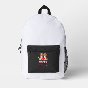 Mochila Impresa Feliz día de San Valentín pareja de Beagle