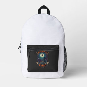 Mochila Impresa Feliz Halloween Bruja Castillo Calaveras Gordo Beb