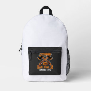 Mochila Impresa Feliz Halloween Caza Hachas Cruzadas Calabaza