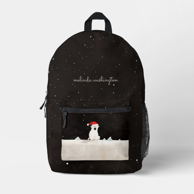 Mochila Impresa ¡Feliz Navidad Oso Polar! (Anverso)