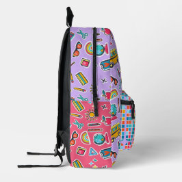 Mochila Impresa Feliz Primer Día De Colegio Monograma Personalizad