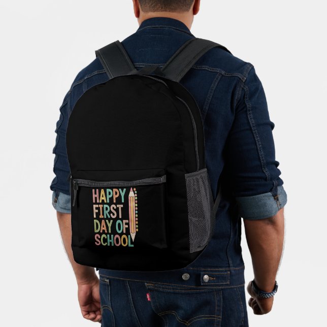 Mochila Impresa Feliz primer día escolar de vuelta a la escuela (Insitu (Modelo))