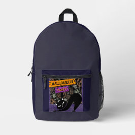 Mochila Impresa Fiesta de Halloween, Gato Negro, Moderno, De moda