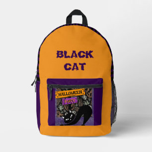 Mochila Impresa Fiesta de Halloween, Gato Negro, Moderno, Estampad