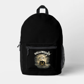 Mochila Impresa Fiesta de Halloween Luna Calabaza Fantasma Vintage