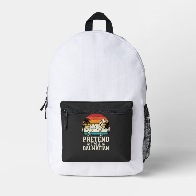 Mochila Impresa Finge que soy un perro retro dálmata (Anverso)