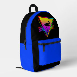 Mochila Impresa Flamenco Pájaro Arcoíris Colorido Retro Moderno