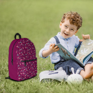 Mochila Impresa Flamenco Rosa patrón rojo lindo