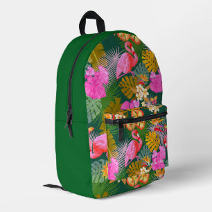 Mochila Impresa Flamingo Garden Dark Green