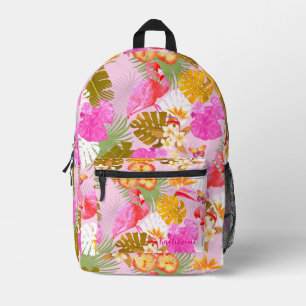 Mochila Impresa Flamingo Garden Rosa